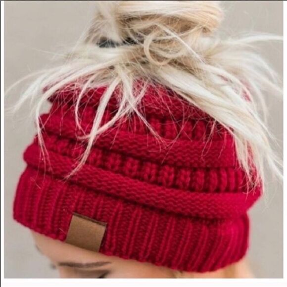 CC  Messy bun ! Ponytail Beanie Hat Cutest - Picture 6 of 16